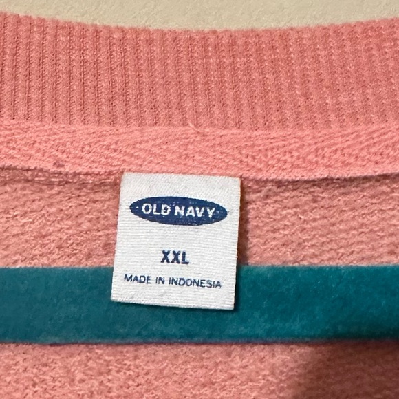 Old Navy xxl out of office embroidered Pink Crew Neck Sweater - Picture 3 of 5